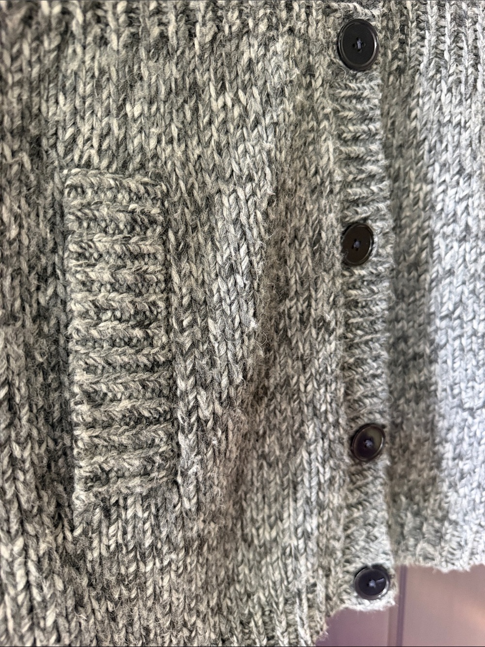 Talbots Gray Marled Button-Up Cardigan - Picture 5 of 5